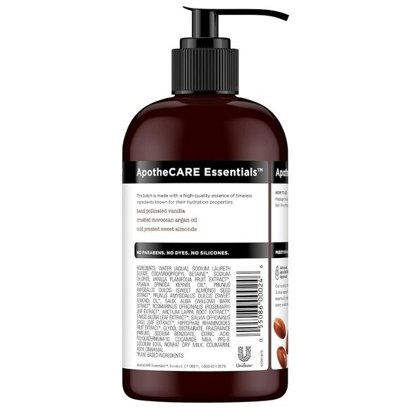 ApotheCARE Essentials The Replenisher Moisturizing Shampoo Vanilla 12 Fl Oz - Picture 2 of 4